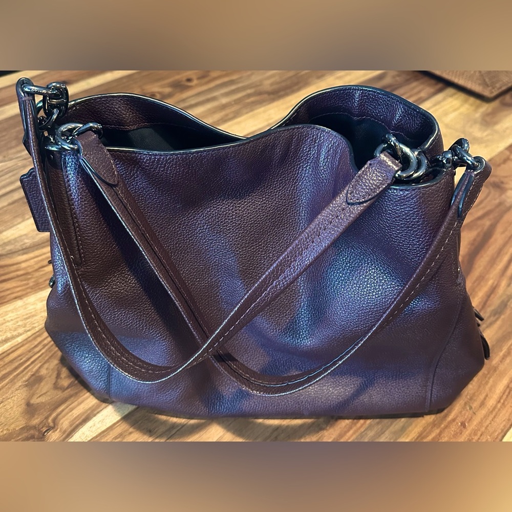 Coach Polished Pebble Leather Dalton 31 Shoulder Bag